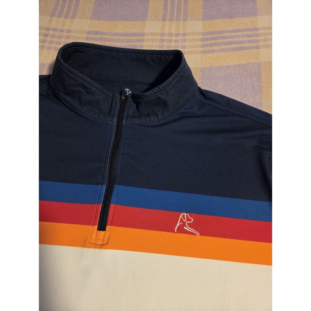 Rhoback Mens Performance Quarter Zip Q-Zip Size XL White Blue Red Orange Jacket - Picture 7 of 7